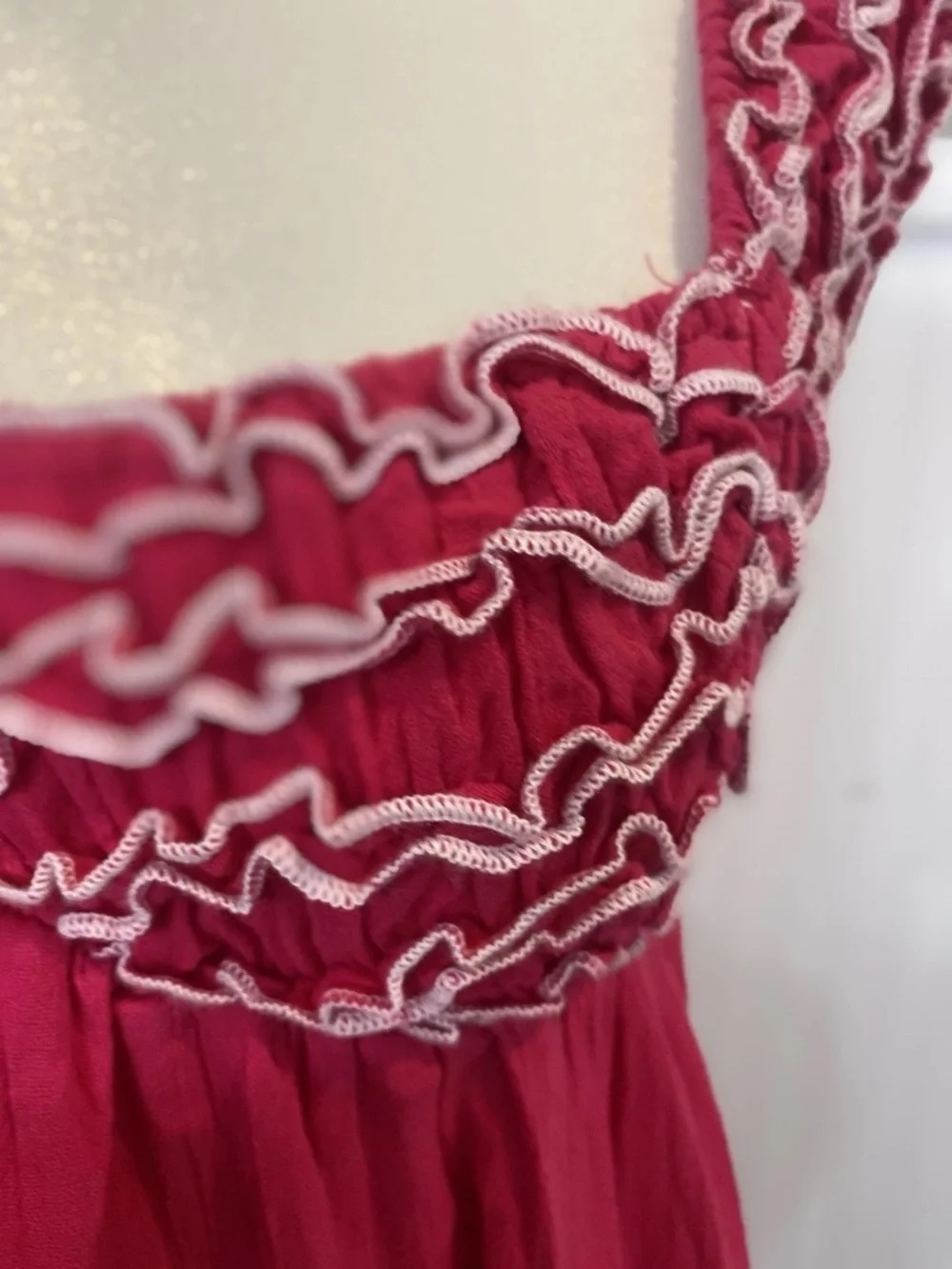 Free people dolly maxi dress hot pink Ruffle accents XS Womens